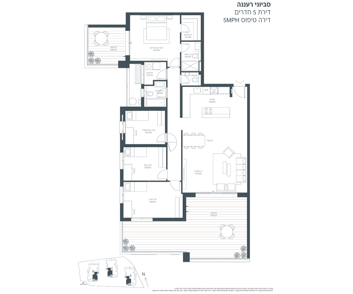 мини-пентхаус 5 комнаты (5MPH модель)